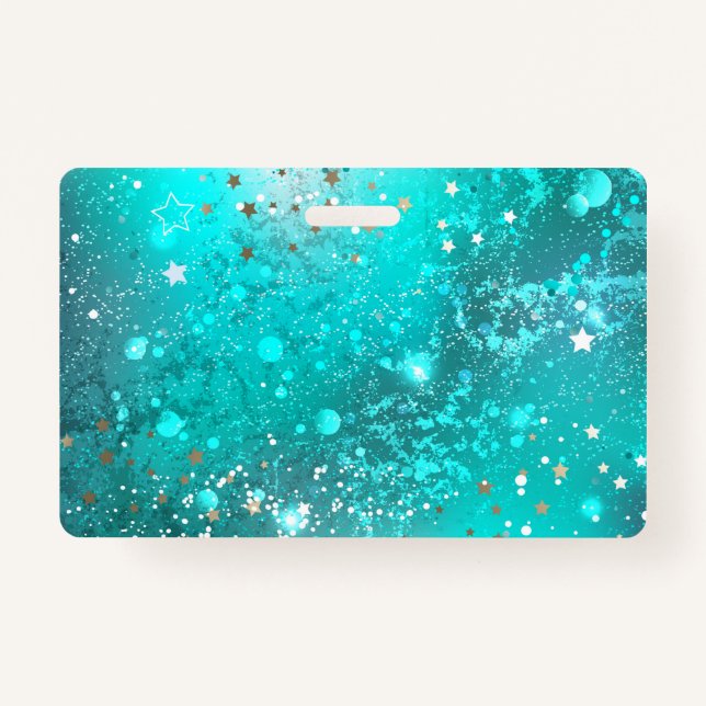 Mint Turquoise Foil Hintergrund Ausweis (Vorderseite)