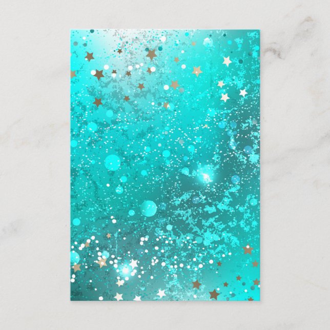 Mint Turquoise Foil Hintergrund Begleitkarte (Vorderseite)