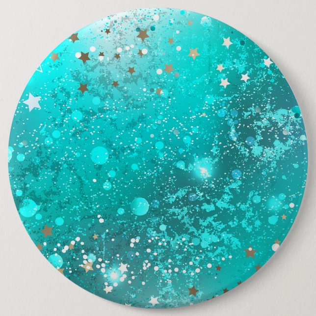 Mint Turquoise Foil Hintergrund Button (Vorderseite)