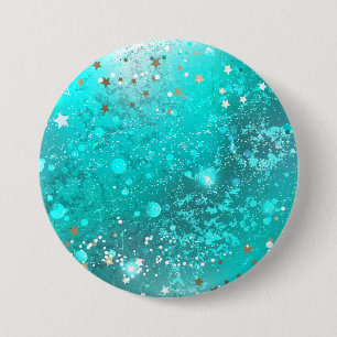 Mint Turquoise Foil Hintergrund Button