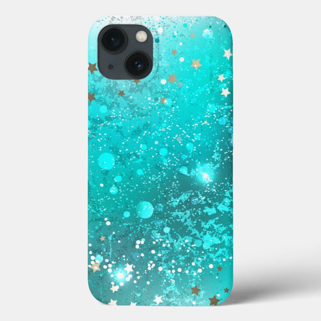 Mint Turquoise Foil Hintergrund Case-Mate iPhone Hülle (Rückseite)