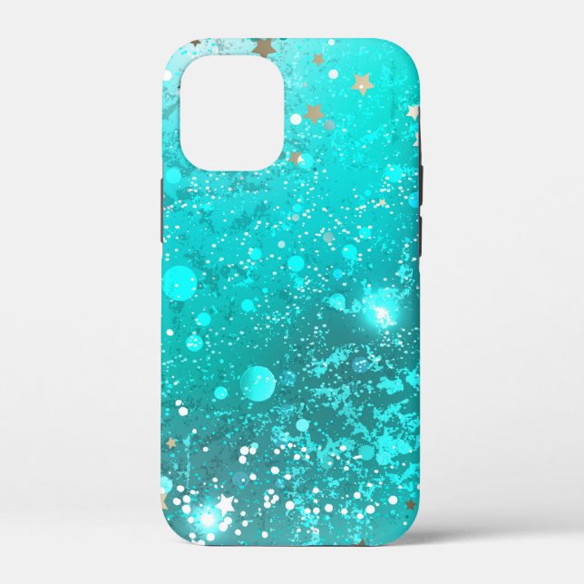 Mint Turquoise Foil Hintergrund Case-Mate iPhone Hülle (Rückseite)