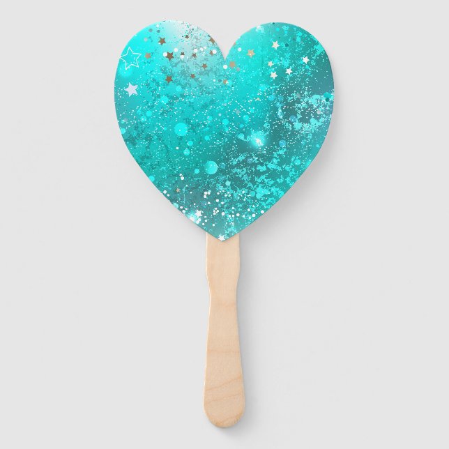 Mint Turquoise Foil Hintergrund Fächer (Vorderseite)