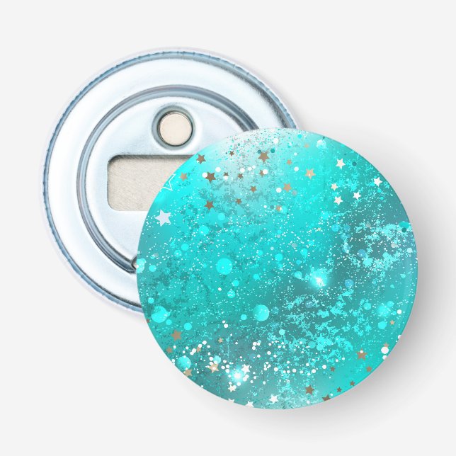 Mint Turquoise Foil Hintergrund Flaschenöffner (Vorderseite)