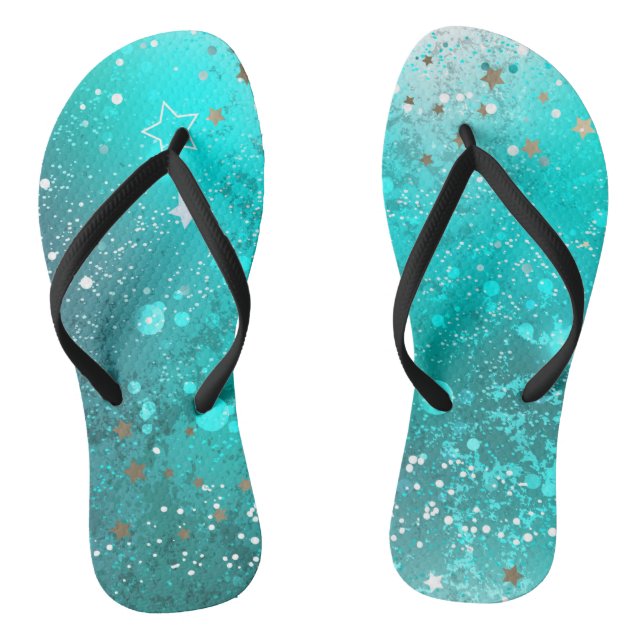 Mint Turquoise Foil Hintergrund Flip Flops (Fußbett)