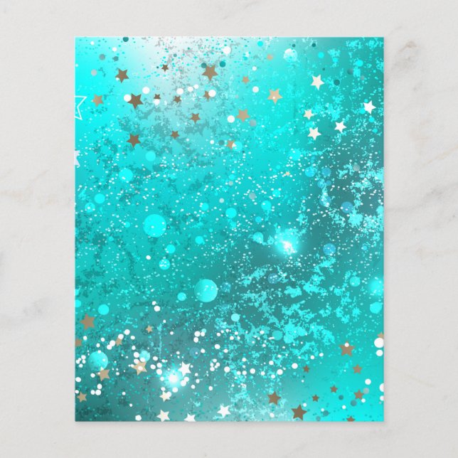 Mint Turquoise Foil Hintergrund Flyer (Vorne)