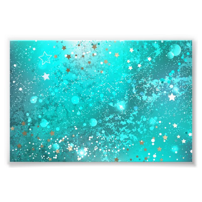 Mint Turquoise Foil Hintergrund Fotodruck (Vorne)
