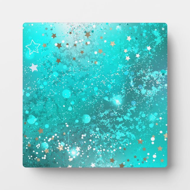 Mint Turquoise Foil Hintergrund Fotoplatte (Vorderseite)