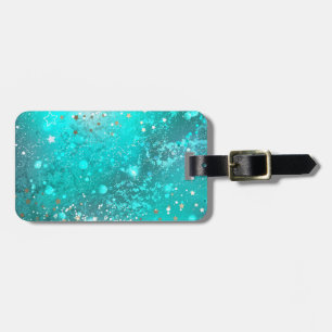 Mint Turquoise Foil Hintergrund Gepäckanhänger