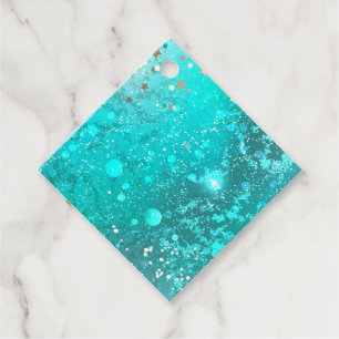 Mint Turquoise Foil Hintergrund Geschenkanhänger