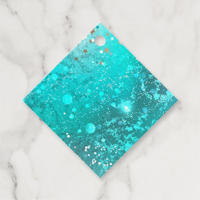 Mint Turquoise Foil Hintergrund Geschenkanhänger (Vorderseite)