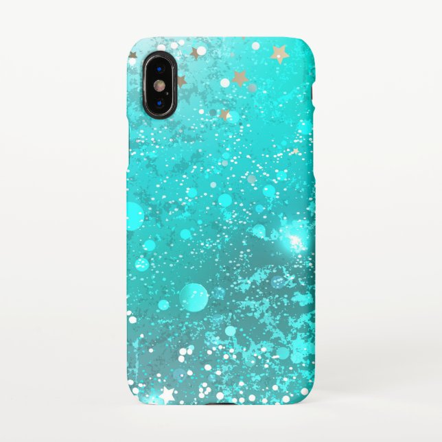 Mint Turquoise Foil Hintergrund iPhone Hülle (Rückseite)