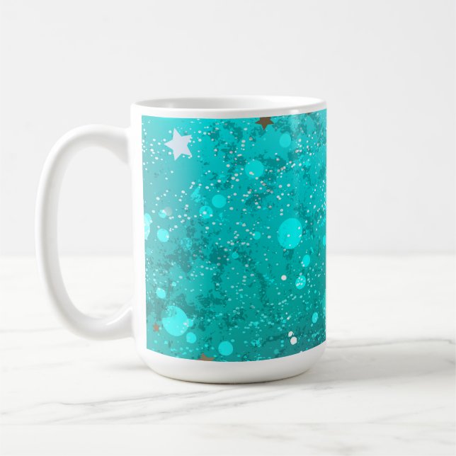 Mint Turquoise Foil Hintergrund Kaffeetasse (Links)