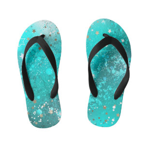 Mint Turquoise Foil Hintergrund Kinderbadesandalen