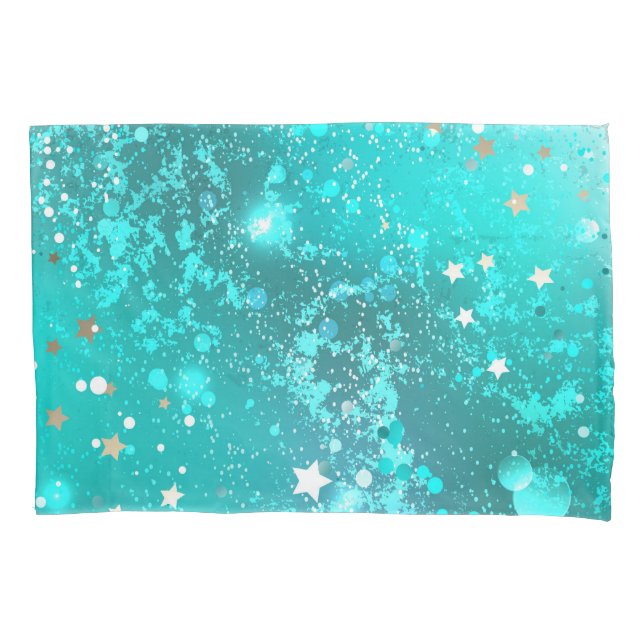 Mint Turquoise Foil Hintergrund Kissenbezug (Vorderseite)