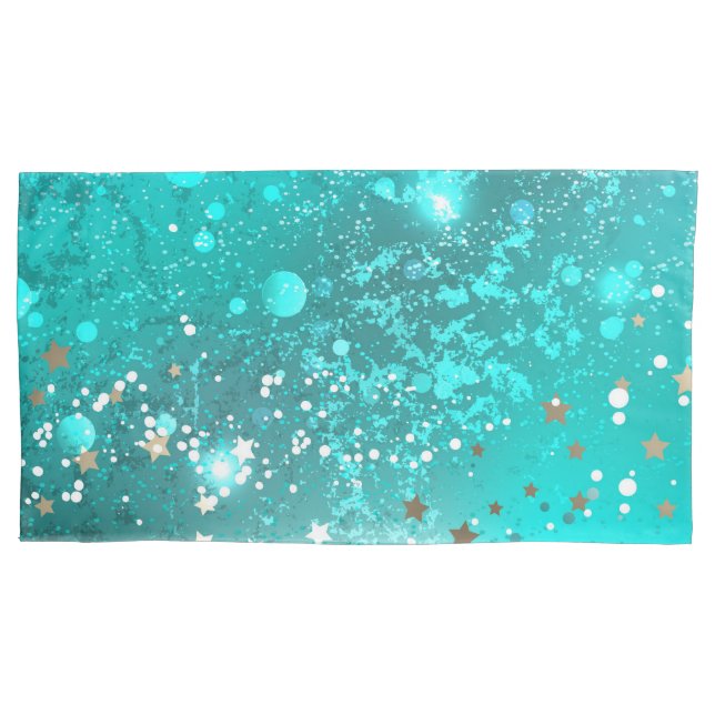 Mint Turquoise Foil Hintergrund Kissenbezug (Vorderseite-Links)