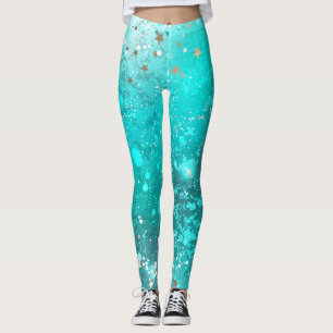 Mint Turquoise Foil Hintergrund Leggings