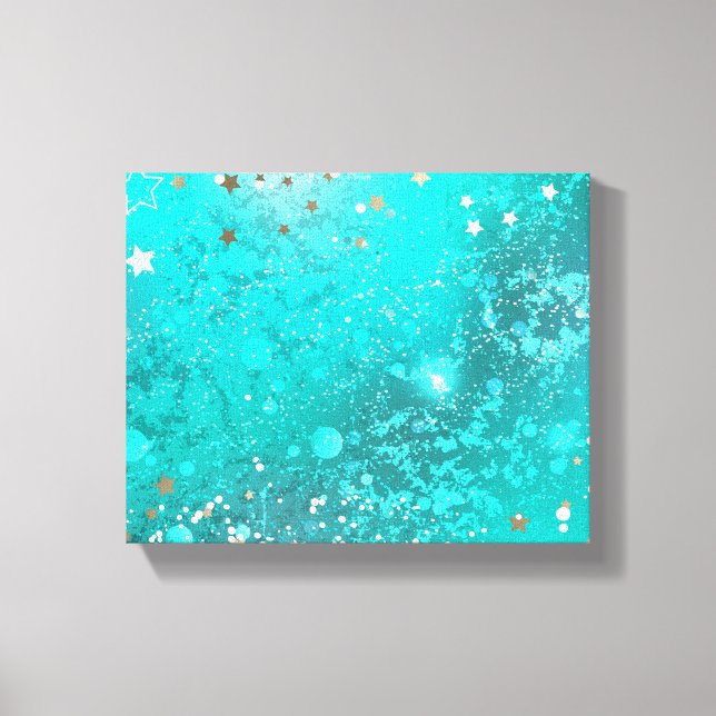 Mint Turquoise Foil Hintergrund Leinwanddruck (Vorderseite)