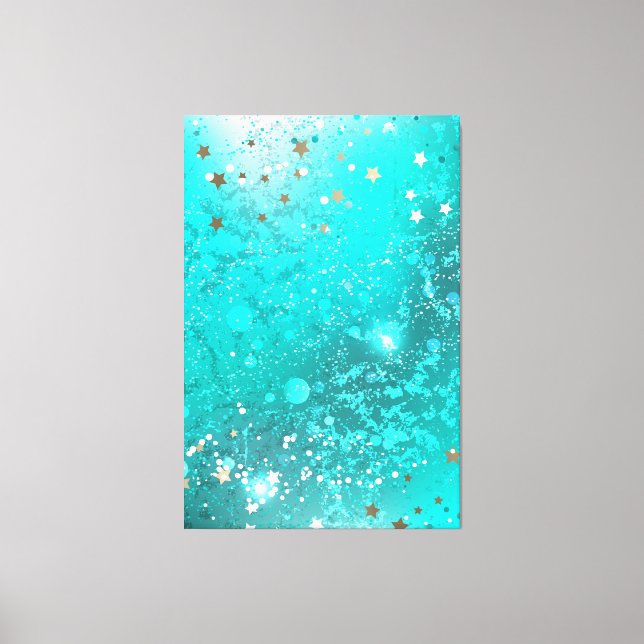 Mint Turquoise Foil Hintergrund Leinwanddruck (Vorderseite)