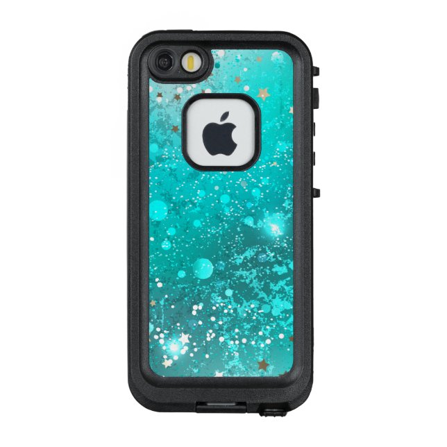 Mint Turquoise Foil Hintergrund LifeProof iPhone Hülle (Rückseite)
