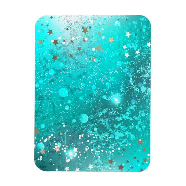 Mint Turquoise Foil Hintergrund Magnet (Vertikal)