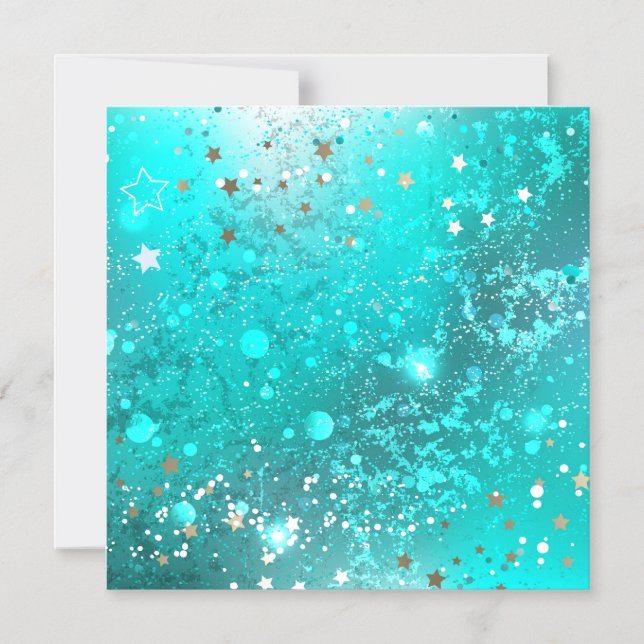 Mint Turquoise Foil Hintergrund Magneteinladung (Vorderseite)