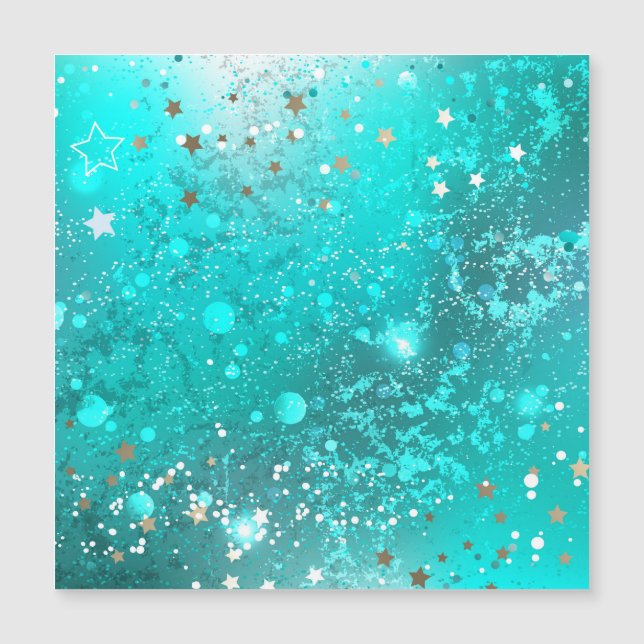 Mint Turquoise Foil Hintergrund Magnetkarte (Vorderseite)