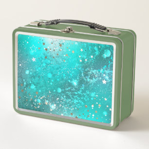 Mint Turquoise Foil Hintergrund Metall Brotdose