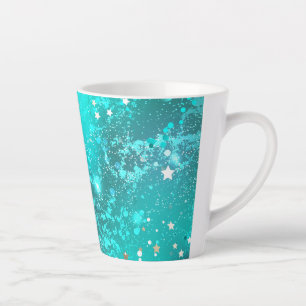Mint Turquoise Foil Hintergrund Milchtasse