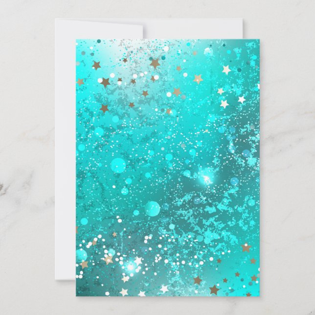 Mint Turquoise Foil Hintergrund Mitteilungskarte (Vorderseite)