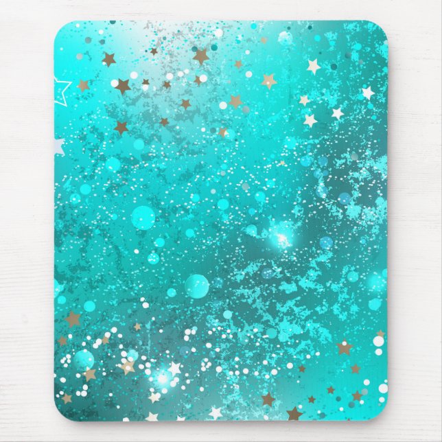 Mint Turquoise Foil Hintergrund Mousepad (Vorne)