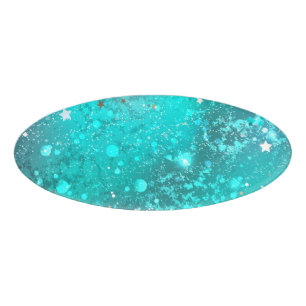 Mint Turquoise Foil Hintergrund Namenschild