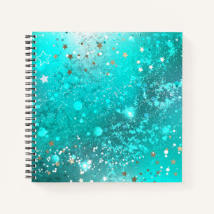 Mint Turquoise Foil Hintergrund Notizbuch