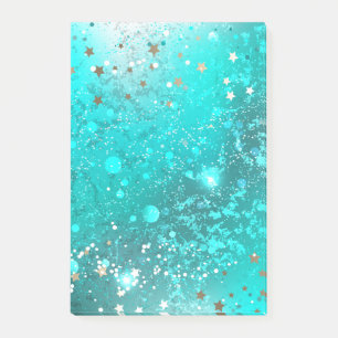Mint Turquoise Foil Hintergrund Post-it Klebezettel
