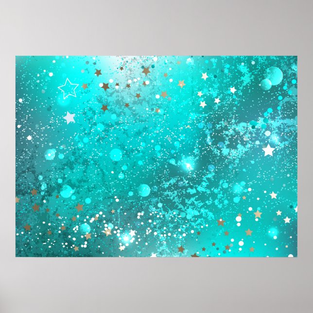 Mint Turquoise Foil Hintergrund Poster (Vorne)