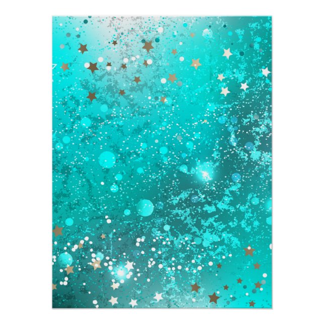 Mint Turquoise Foil Hintergrund Poster (Vorderseite)