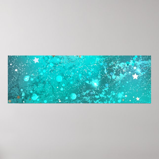 Mint Turquoise Foil Hintergrund Poster (Vorne)