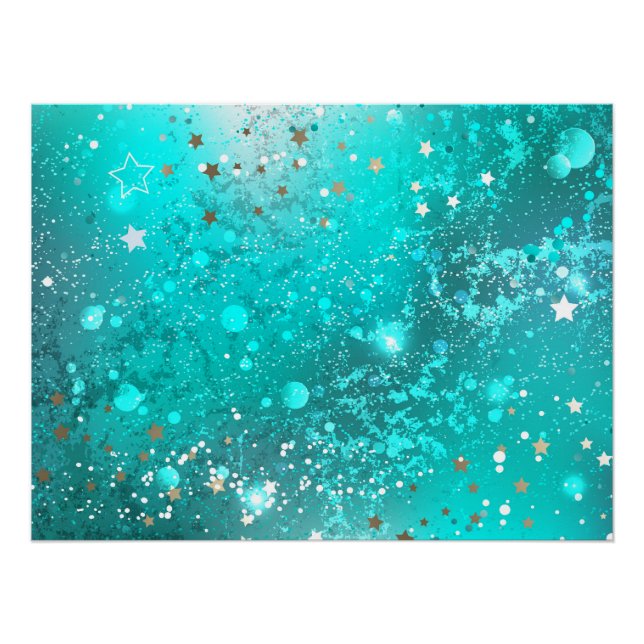 Mint Turquoise Foil Hintergrund Poster (Vorderseite)