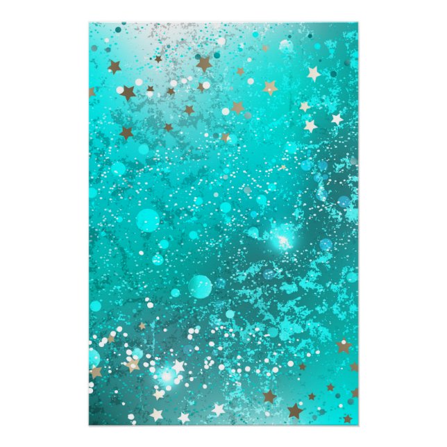Mint Turquoise Foil Hintergrund Poster (Vorderseite)