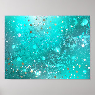 Mint Turquoise Foil Hintergrund Poster