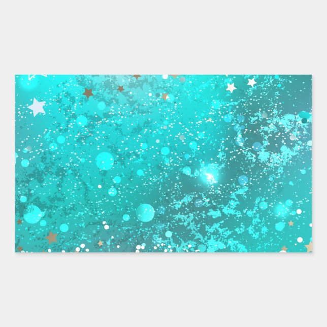 Mint Turquoise Foil Hintergrund Rechteckiger Aufkleber (Vorderseite)