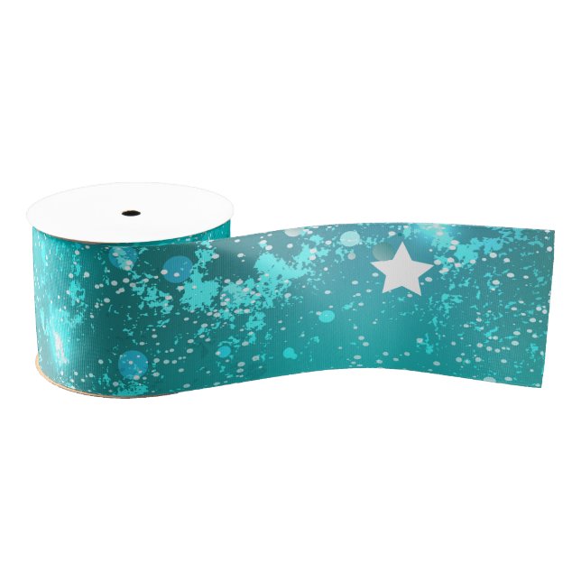 Mint Turquoise Foil Hintergrund Ripsband (Spule)