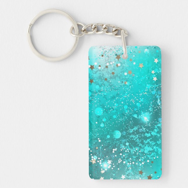 Mint Turquoise Foil Hintergrund Schlüsselanhänger (Vorderseite)