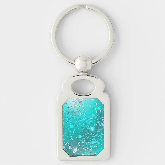 Mint Turquoise Foil Hintergrund Schlüsselanhänger (Vorderseite)