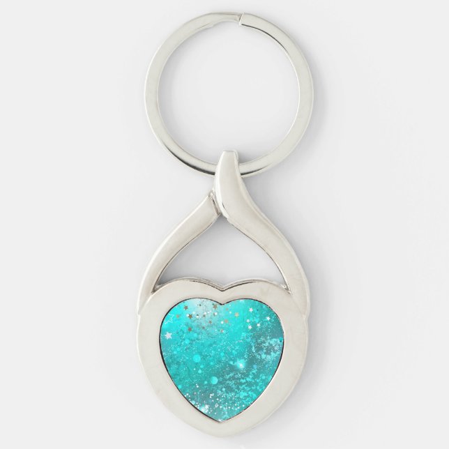 Mint Turquoise Foil Hintergrund Schlüsselanhänger (Vorderseite)