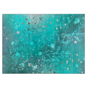 Mint Turquoise Foil Hintergrund Schneidebrett