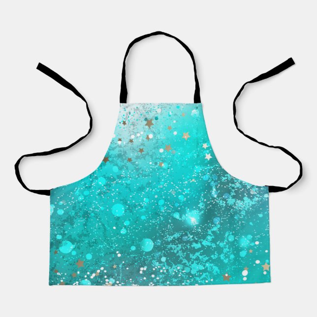 Mint Turquoise Foil Hintergrund Schürze (Vorderseite)