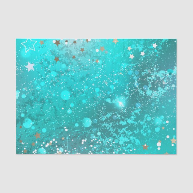 Mint Turquoise Foil Hintergrund Seidenpapier (Vorderseite)