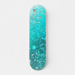 Mint Turquoise Foil Hintergrund Skateboard