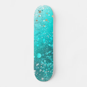 Mint Turquoise Foil Hintergrund Skateboard